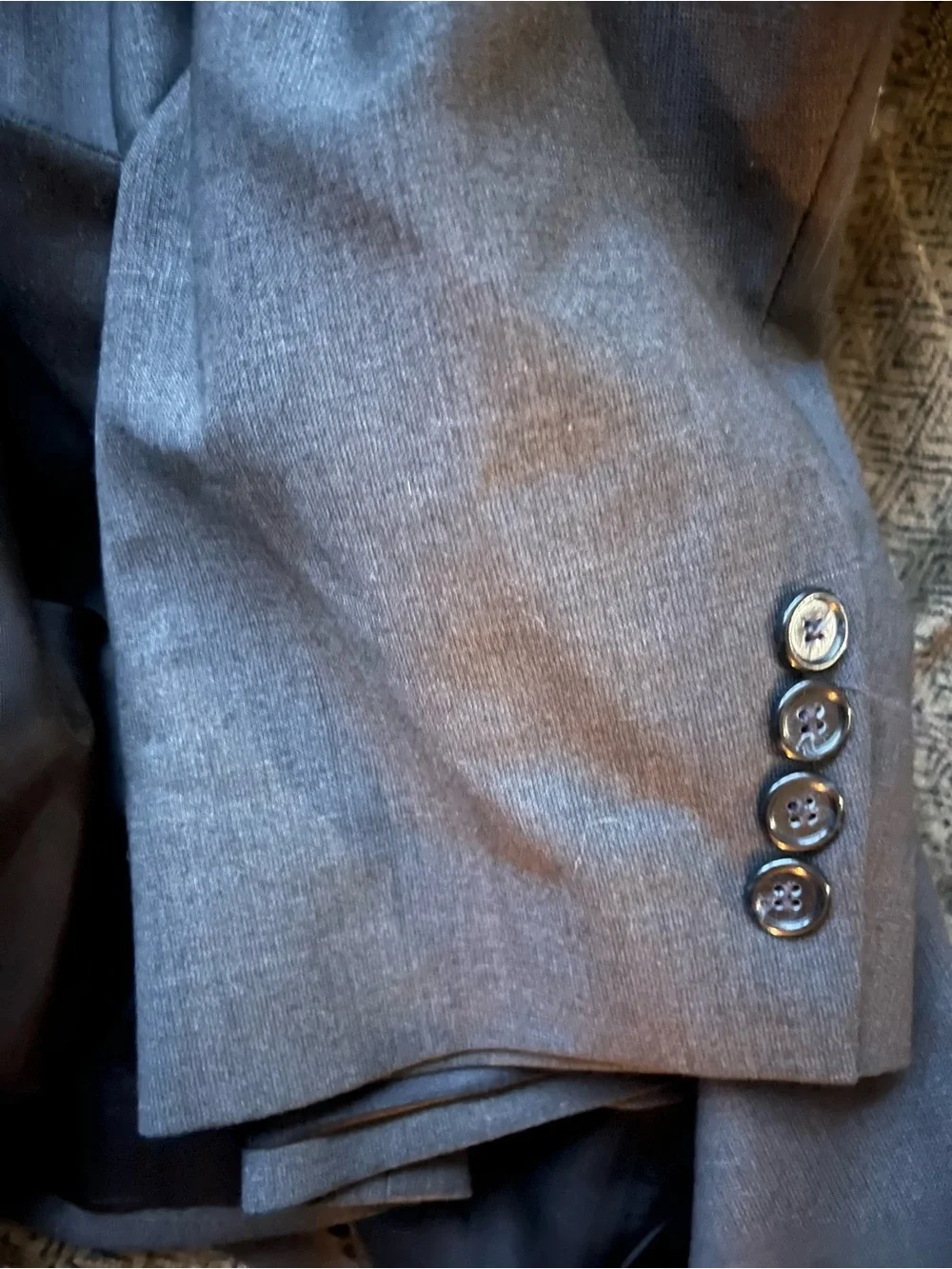 Classic Men's Charcoal Dark Gray Two-Button Blazer